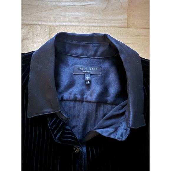 Rag & Bone Lila Striped Burn Out Button Down Silk S - Picture 3 of 6